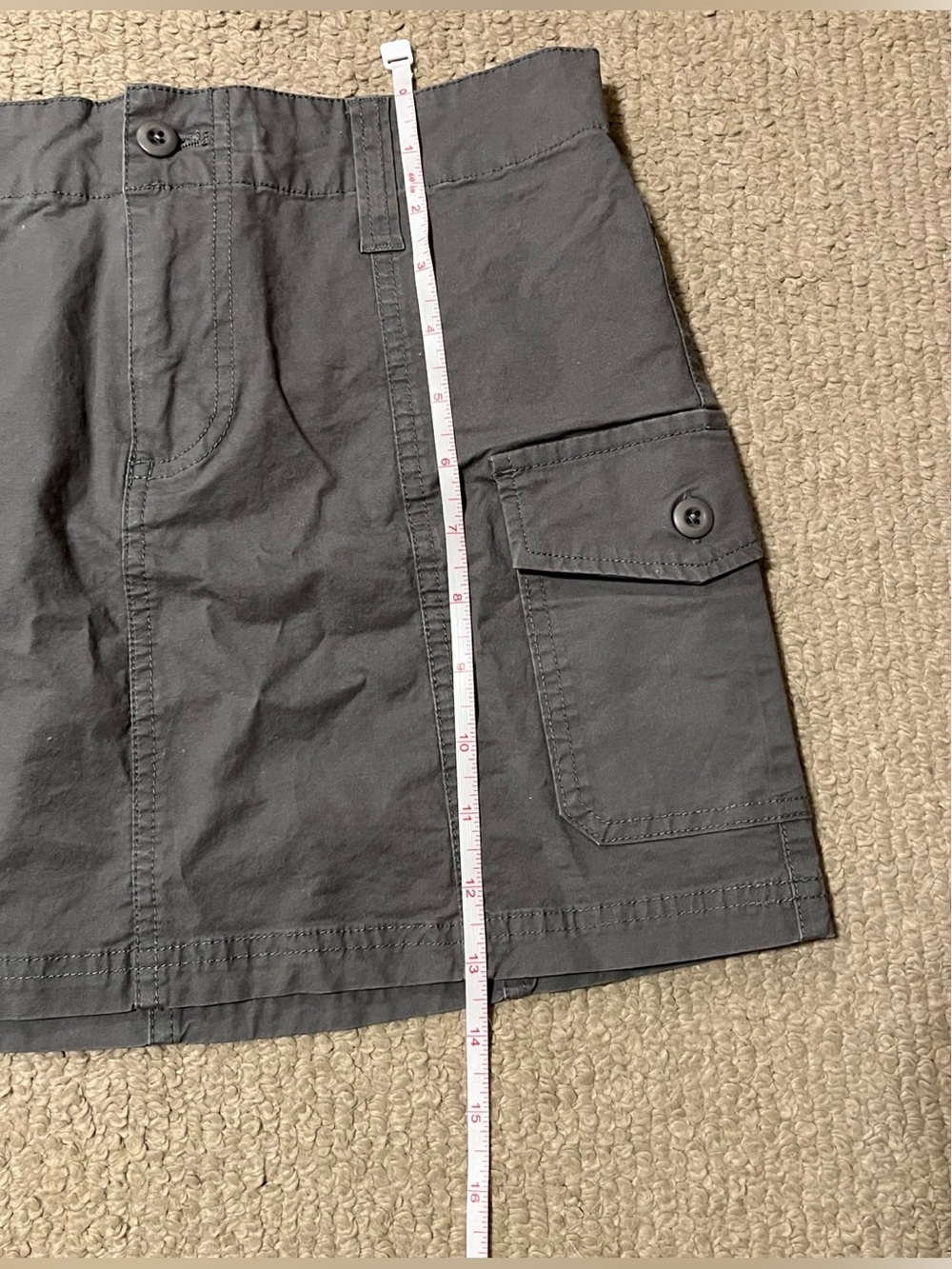 Grey Cargo Pocket Mini Skirt - Picture 2 of 4